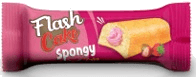 FLASH CAKE SPONGY STRAWBERRY CU CREMĂ DE CĂPȘUNI 35GR (6X24)