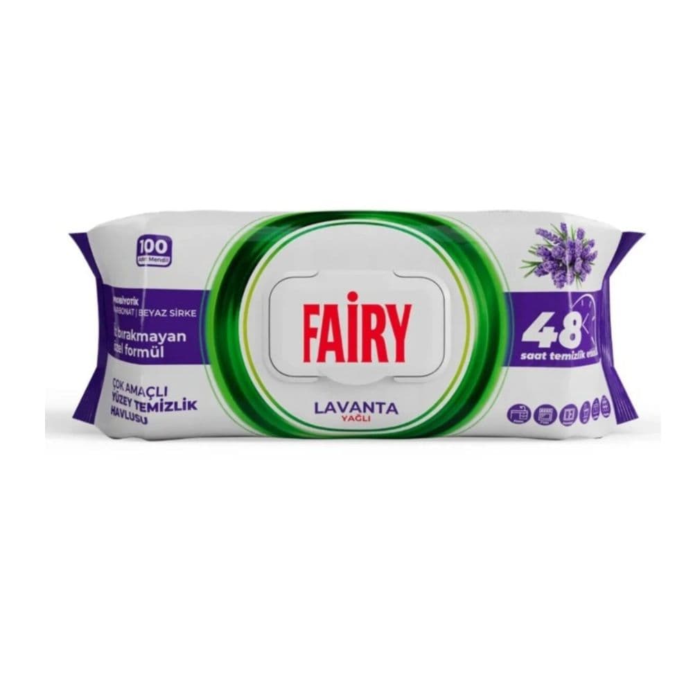 Fairy Servețele Umede Multisuprafețe Bicarbonat & Oțet Alb Lavandă 100buc