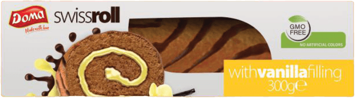 Swiss Roll Doma Vanilla Glazurata 300GR (1X10)