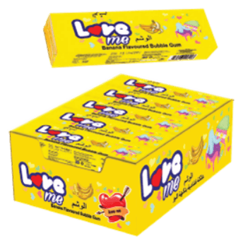 Love Me Banana Flavoured Bubble Gum 18GR (20X24)