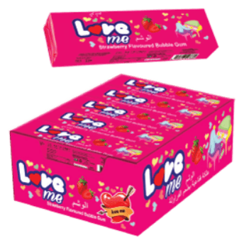 Love Me Strawberry Flavoured Bubble Gum 18GR (20X24)