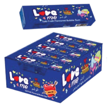 Love Me Tutti Frutti Flavoured Bubble Gum 18GR (20X24)